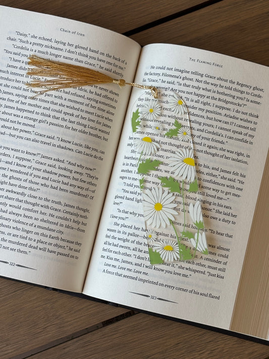 White Daisies Acrylic Bookmark