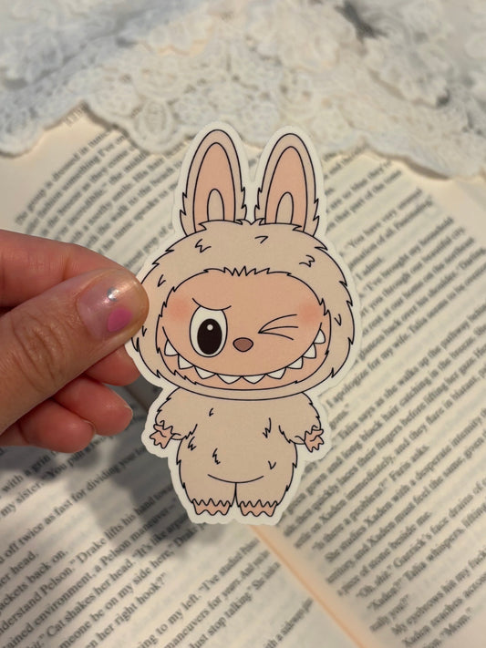 Beige Wink Beastie Sticker