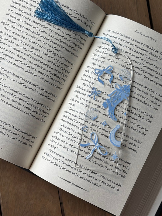 Coquette Cowgirl Seashells Acrylic Bookmark