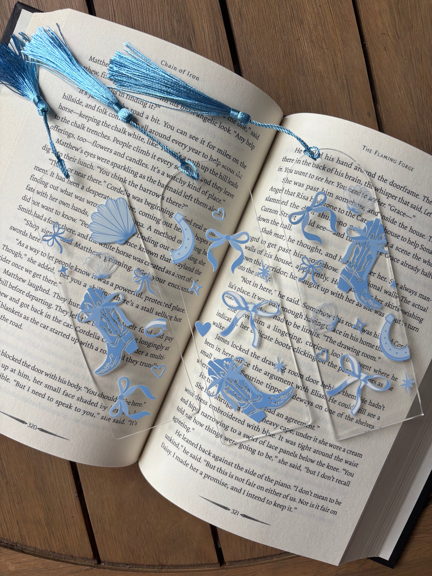 Coquette Cowgirl Seashells Acrylic Bookmark