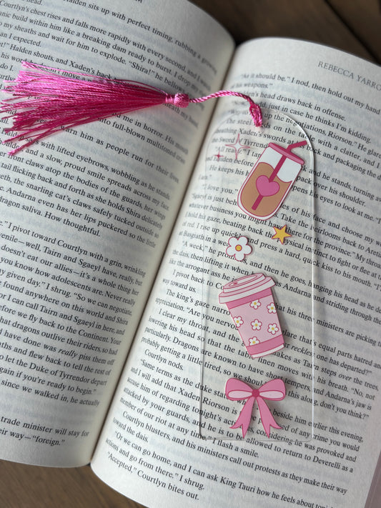 Bows & Coffee Acrylic Bookmark