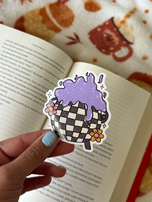 Checkered Cauldron (Sparkle) Sticker