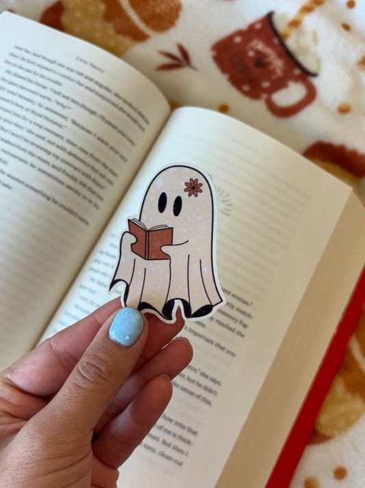 Autumn Reading Ghost (Sparkle) Sticker