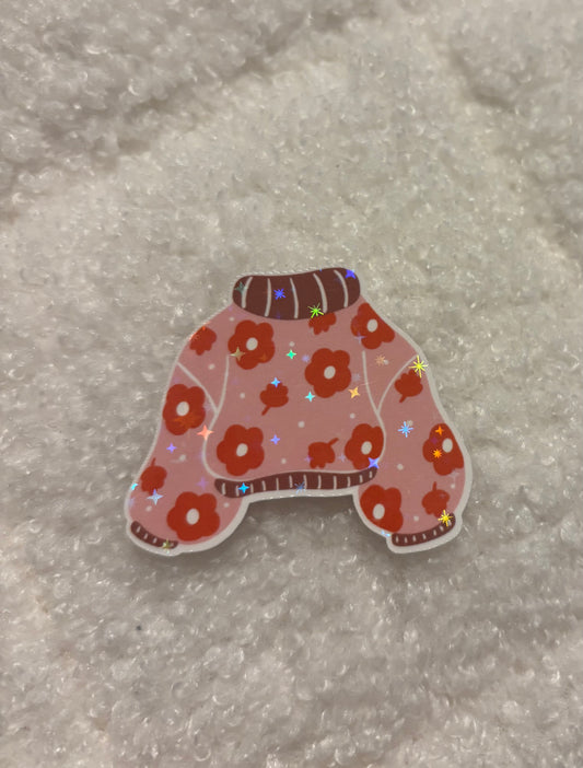 Cozy Flower Sweater (Sparkle) Sticker