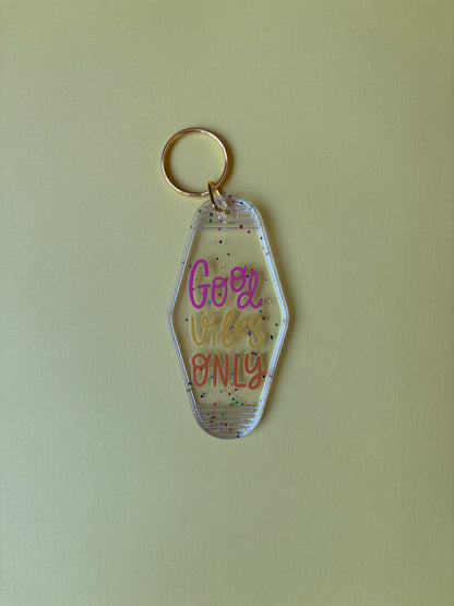 Good Vibes Only Motel Keychain