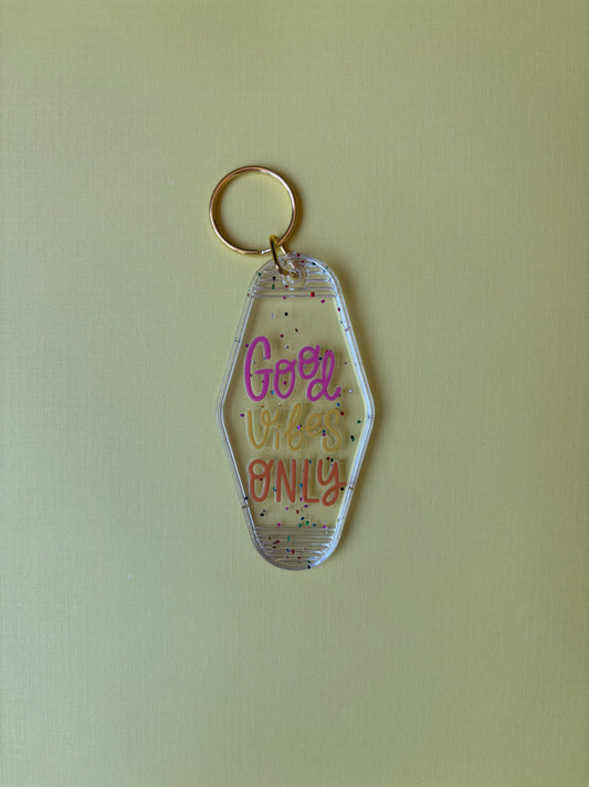 Good Vibes Only Motel Keychain