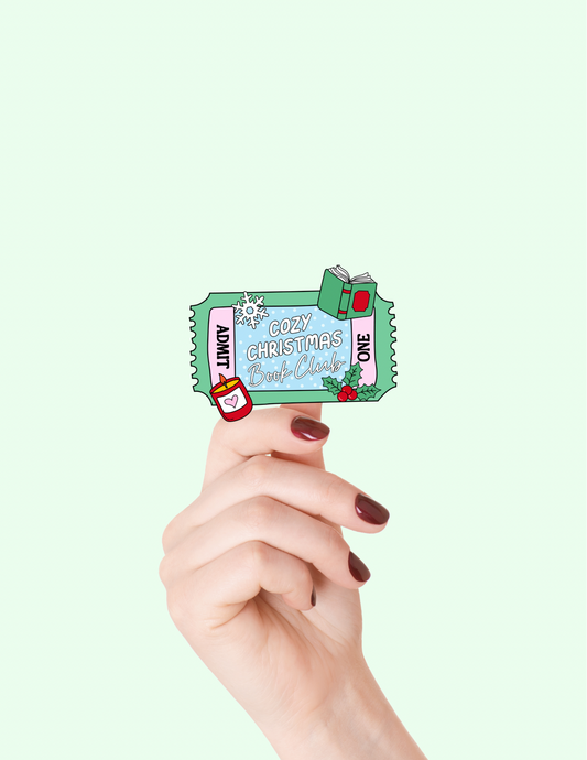 Ticket Christmas Book Club Sticker