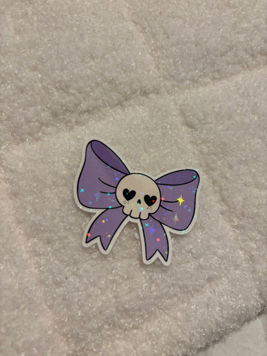 Skull Bow (Sparkle) Sticker